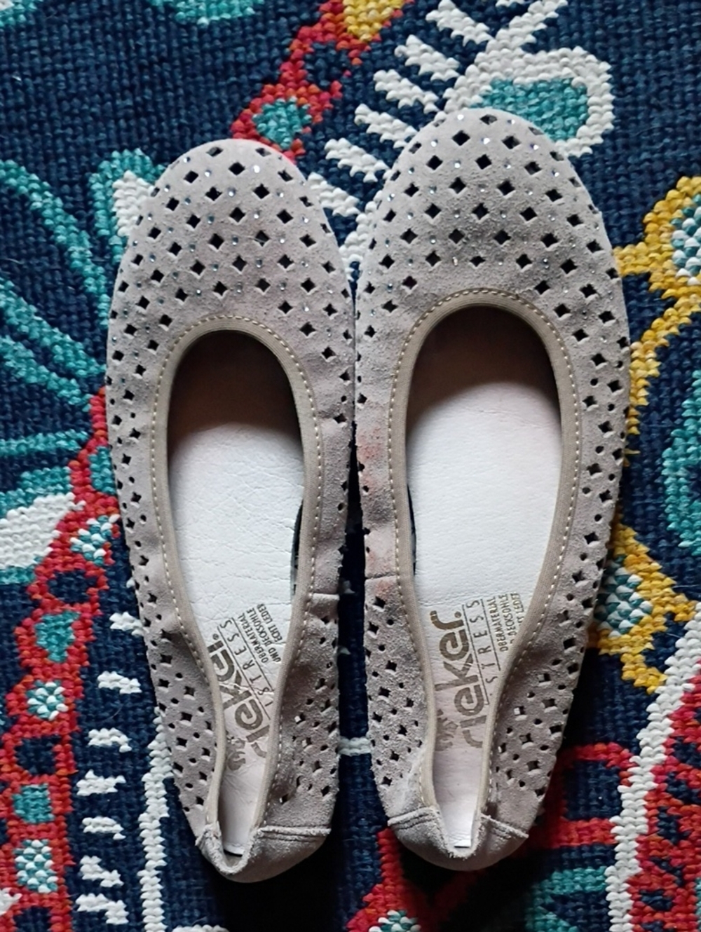 Rieker Antistress Perforated Slip‑On Flats